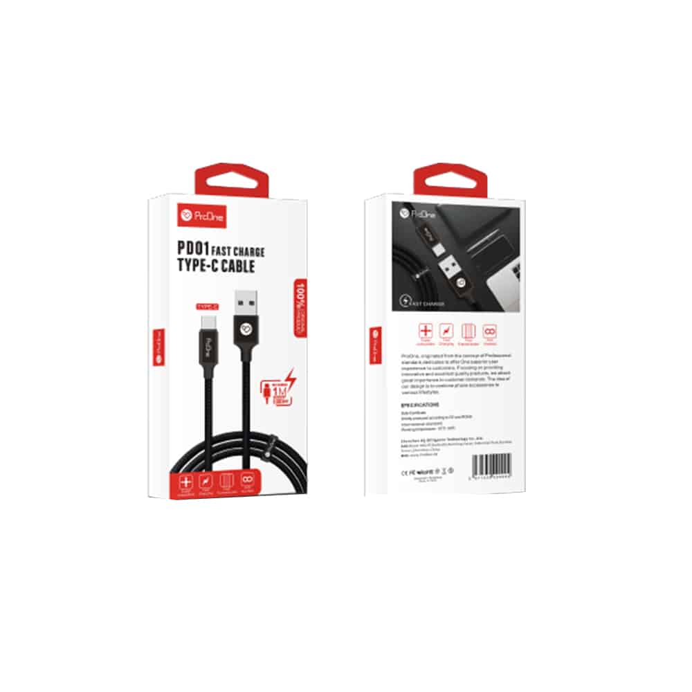 کابل تبدیل USB به USB-C پرووان مدل PCC150 با طول 1 متر - 