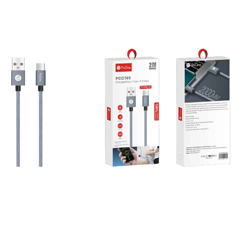 کابل تبدیل USB به USB-C پرووان مدل PCC185 طول 2 متر - 