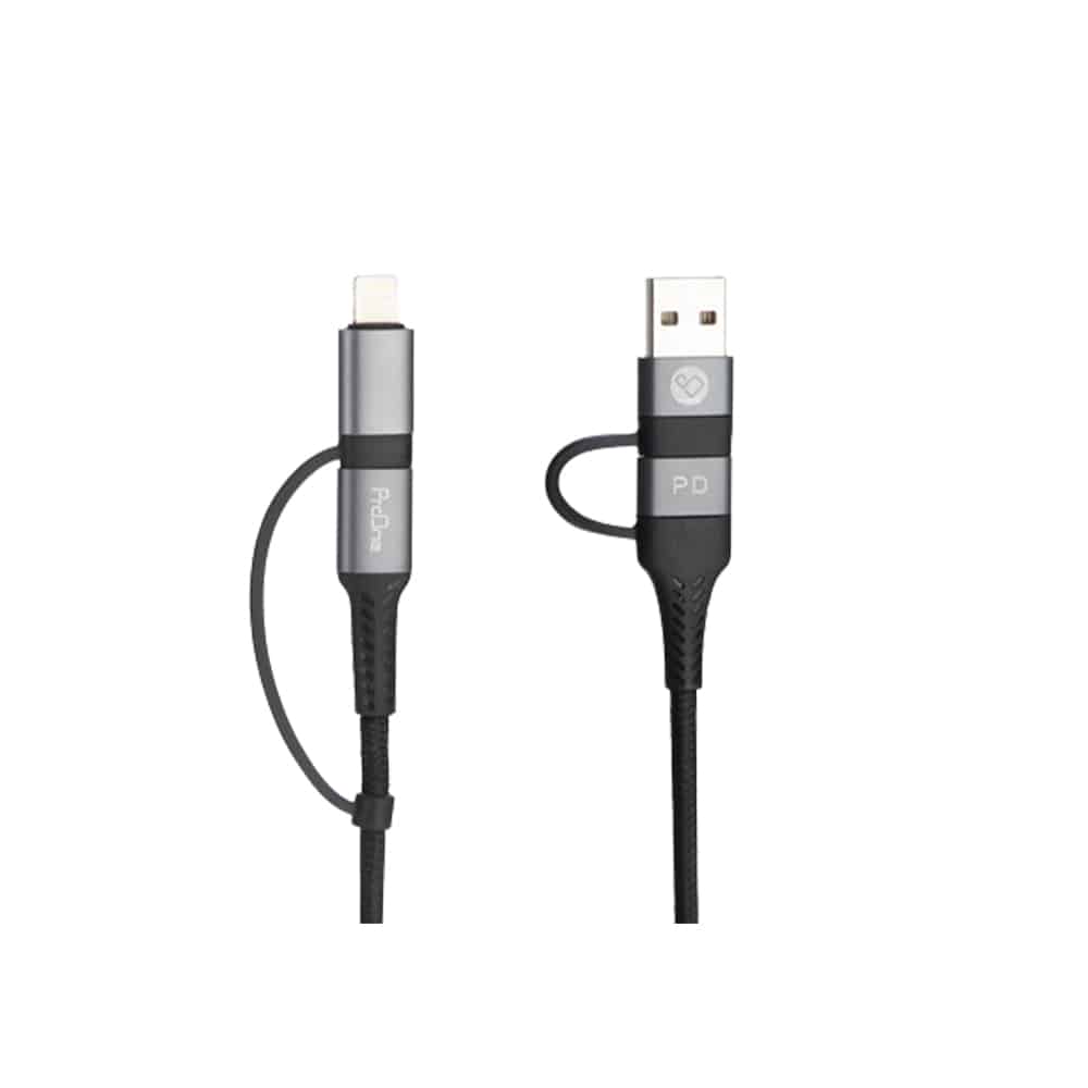 کابل تبدیل USB به Type-Cو لایتنینگ پرووان مدل PCC395PD - 