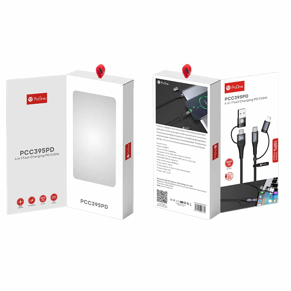 کابل تبدیل USB به Type-Cو لایتنینگ پرووان مدل PCC395PD - 