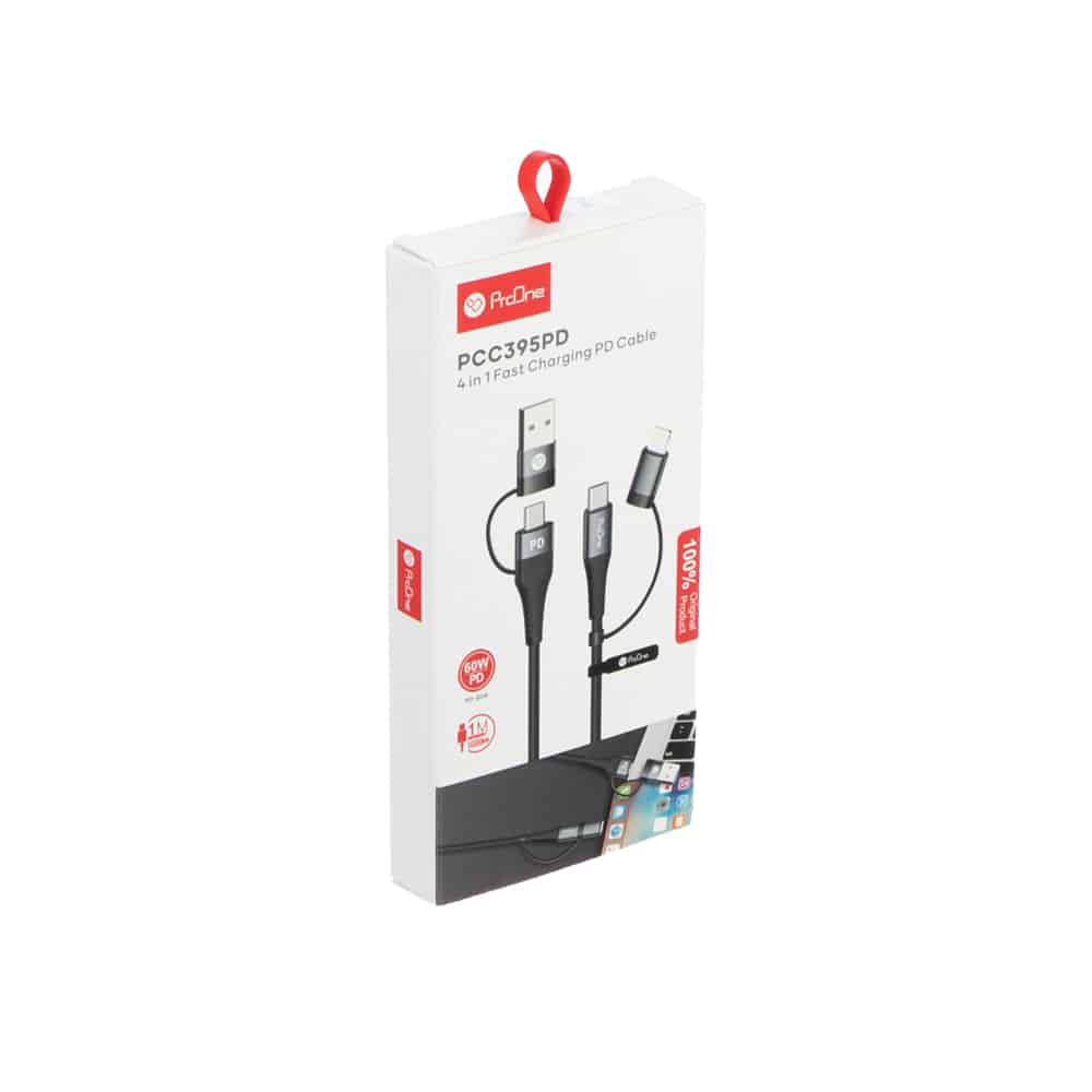 کابل تبدیل USB به Type-Cو لایتنینگ پرووان مدل PCC395PD - 