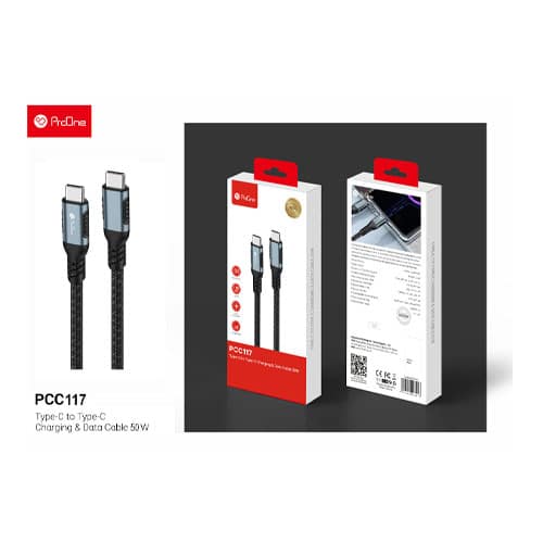 کابل USB-C پرووان مدل PCC117 50W PD طول 1.5 متر - 