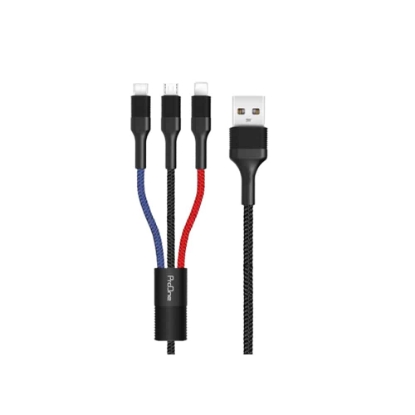 کابل تبدیل USB به USB-C / microUSB / لایتنینگ پرووان مدل PCC280 طول 1 متر - 