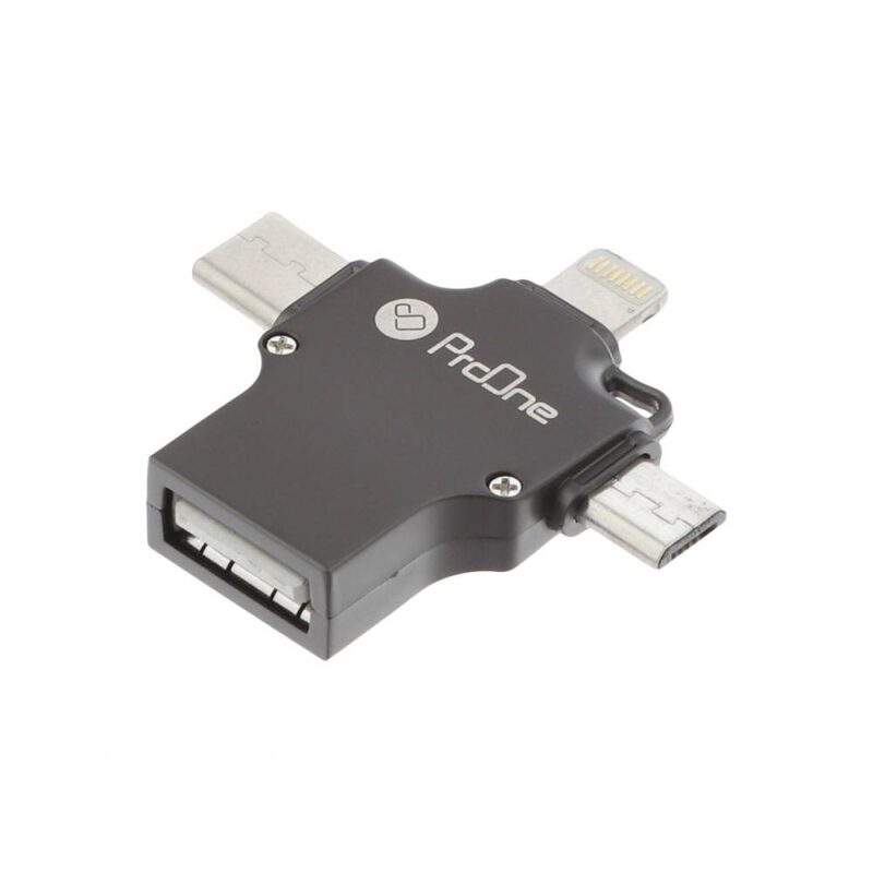 مبدل لایتنینگ به USB-C / USB / micro USB پرووان مدل PCO04 - 
