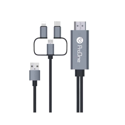 کابل تبدیل HDMI به USB-C / microUSB / لایتنینگ پرووان مدل PCH70 طول 1.8متر - 