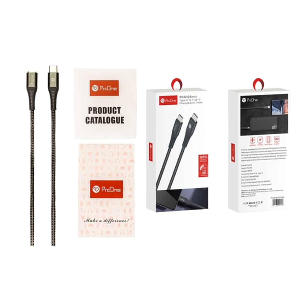 کابل تبدیل مغناطیسی USB-C به USB-C پرووان مدل PCC105 به طول 1 متر - 