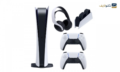 پلی استیشن 5 نسخه دیجیتال با دسته اضافه به همراه هدست و پایه شارژر - PS 5 Digital ed. With 2 Controller Headset & Charging Station