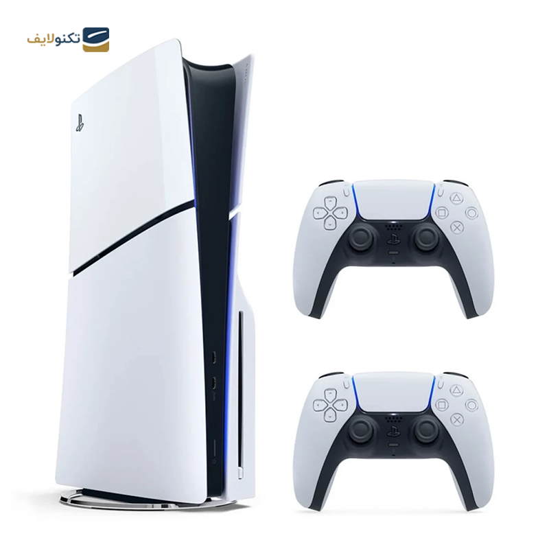 پلی استیشن 5 اسلیم دیسک خور اروپا به همراه دسته اضافه سفید و پایه شارژ - PlayStation 5 Slim Standard Edition with White DualSense Controller and DualSense Charging Station - Region Europe