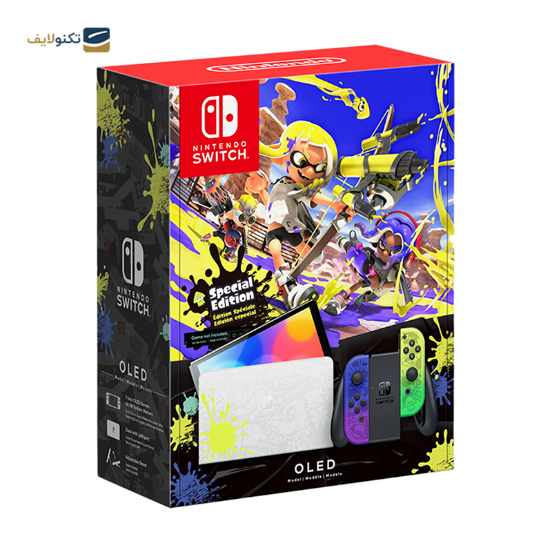 کنسول بازی نینتندو مدل Switch White OLED Splatoon 3 - Nintendo Switch OLED Splatoon 3 Limited Edition