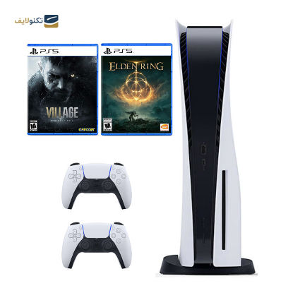 پلی استیشن 5 استاندارد دیسک خور با دو دسته به همراه بازی Elden Ring و Resident Evil Village - Playstation 5 Standard with 2 DualSense controllers And Elden Ring And Resident Evil Village