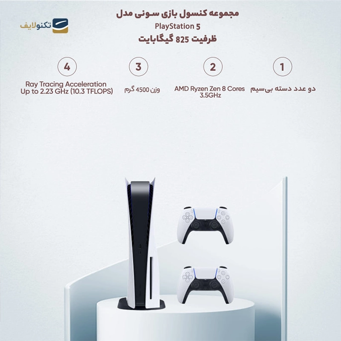 پلی استیشن 5 نسخه استاندارد دیسک خور با دو دسته به همراه بازی Demons Souls - PlayStation 5 Standard ed. with 2 DualSense Controllers & Demons Souls Game