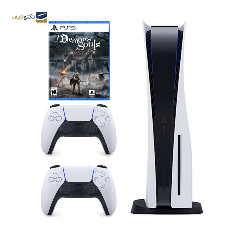 پلی استیشن 5 نسخه استاندارد دیسک خور با دو دسته به همراه بازی Demons Souls - PlayStation 5 Standard ed. with 2 DualSense Controllers & Demons Souls Game