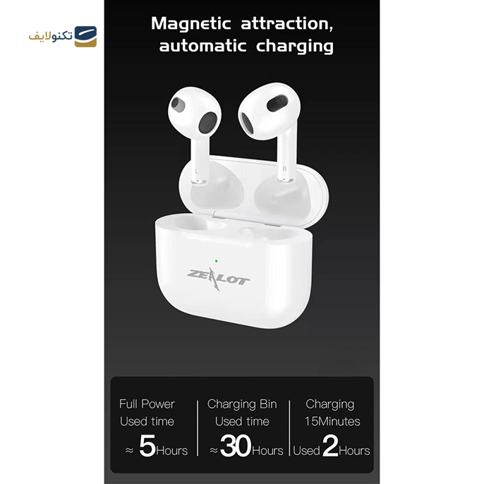 هندزفری بی سیم زیلوت مدل Airpods 3  - Zealot Airpods 3 Bluetooth Headphone