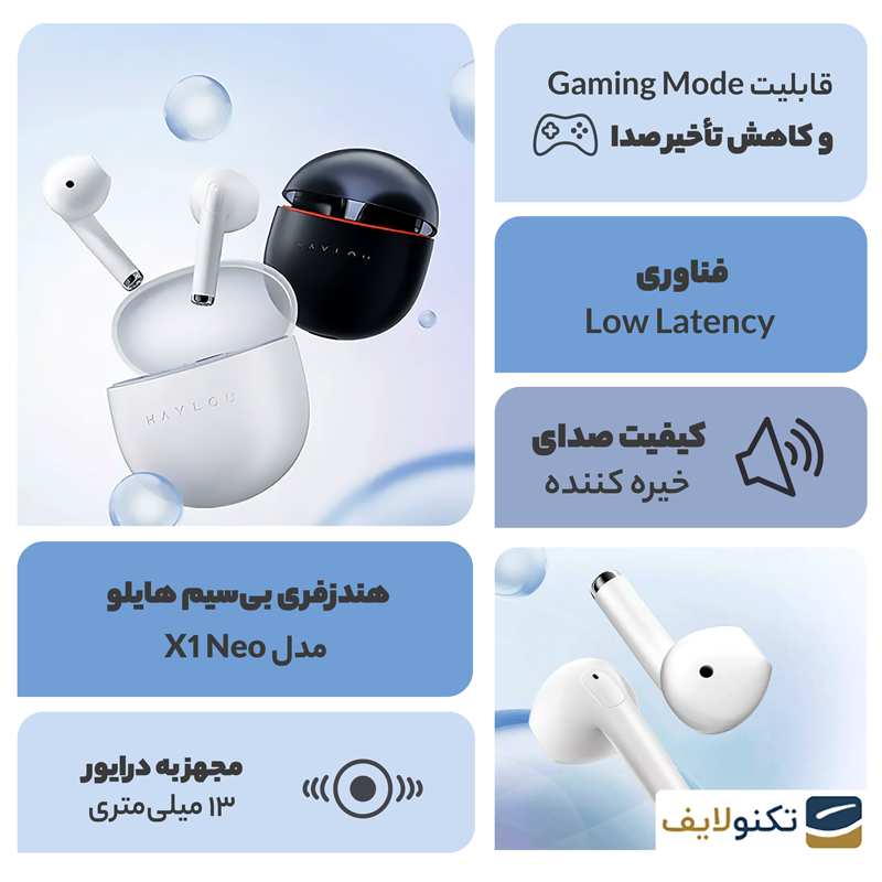 هندزفری بی‌سیم هایلو مدل X1 Neo - Haylou X1 Neo TWS EARBUDS