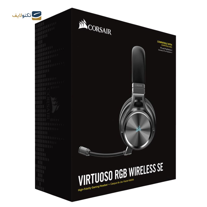 هدفون گیمینگ بی سیم کورسیر مدل VIRTUOSO RGB SE-GUNMETAL - corsair VIRTUOSO RGB WIRELESS SE-GUNMETAL Gaming headphone