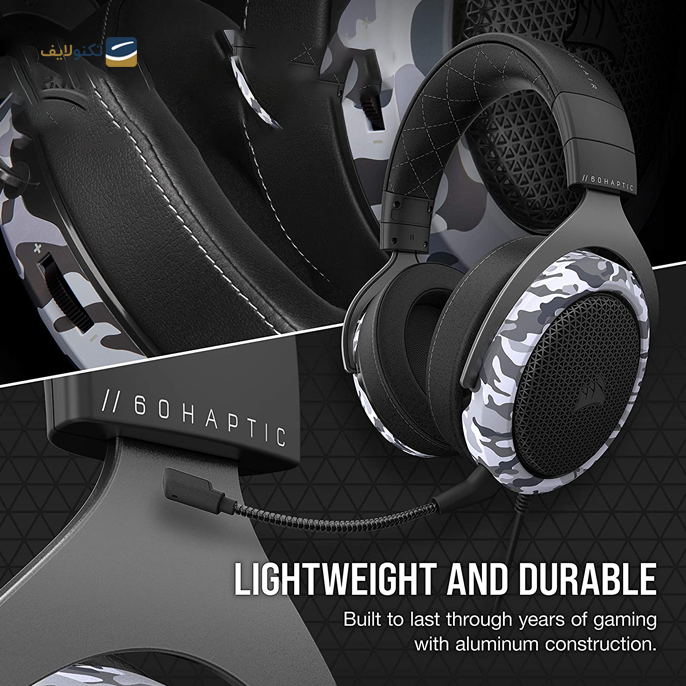هدفون گیمینگ سیمی کورسیر مدل HS60 HAPTIC Stereo - corsair HS60 HAPTIC Stereo Gaming headphone
