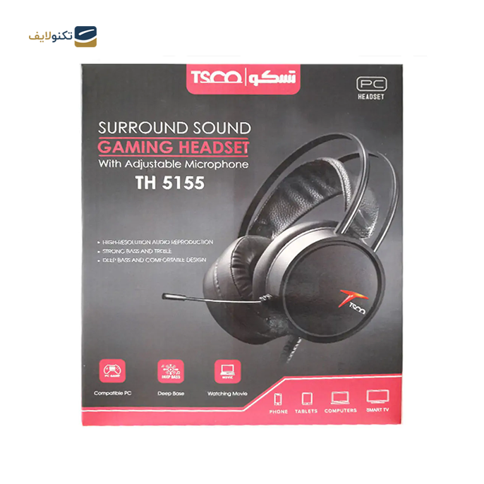 هدفون سیمی گیمینگ تسکو مدل TH 5155 - TSCO TH 5155 Gaming Headset