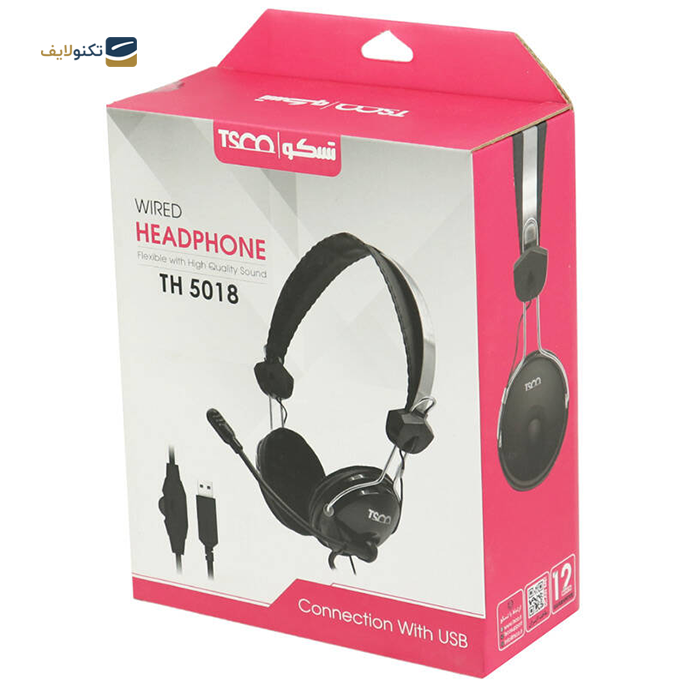 هدفون با سیم تسکو مدل TH 5018 - TSCO TH 5018 Wired Headset