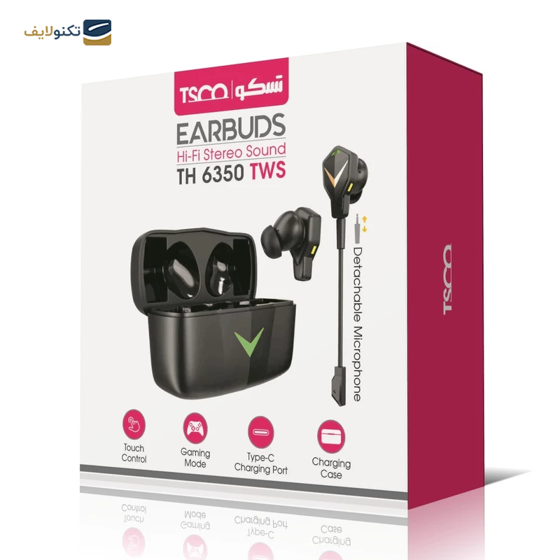 هندزفری بلوتوثی تسکو مدل TH 6350 TWS - Tsco TH 6350 TWS Bluetooth Earbuds