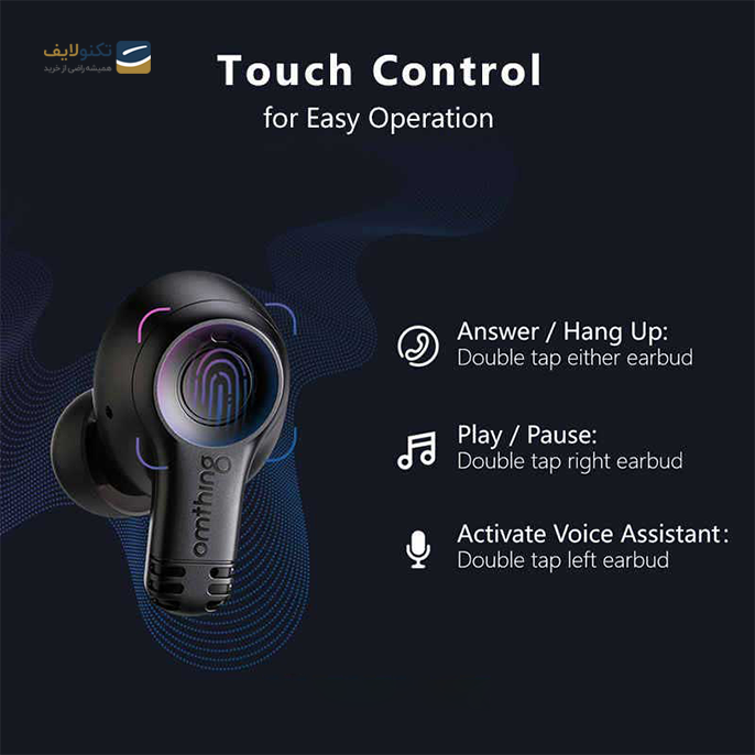  هدفون بی سیم او ام تینگ مدل EO002 - Omthing EO002BT True Wireless Bluetooth Headset