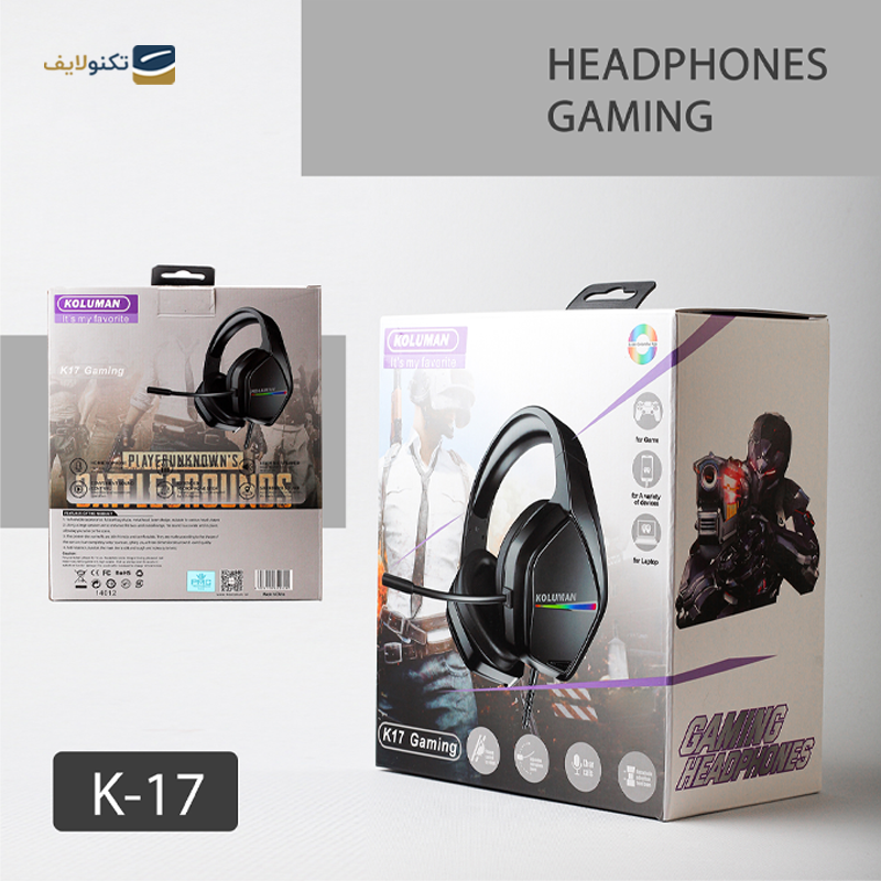 هدست سیمی گیمینگ کلومن مدل K17 - Koluman K17 Wired Gaming Headset