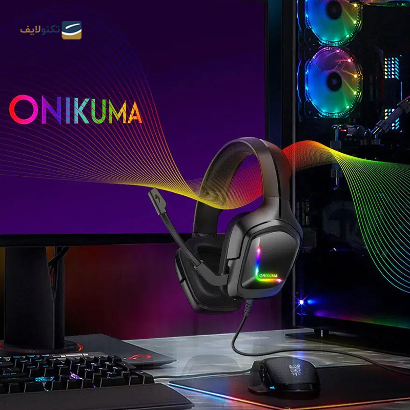 هدفون سیمی گیمینگ اونیکوما مدل K20 - Onikuma K20 Gaming Headphone