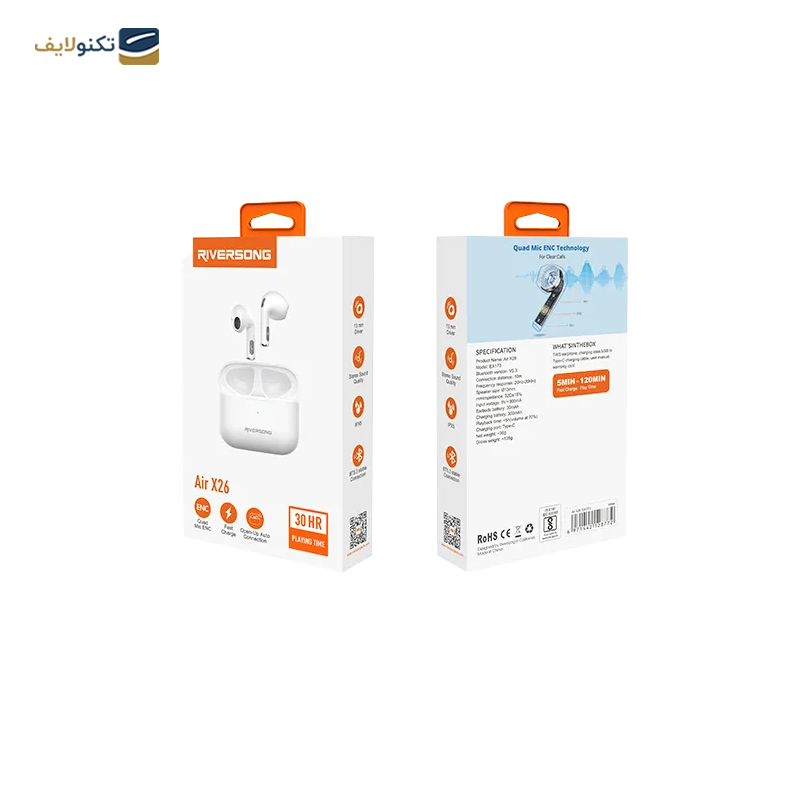 هندزفری بلوتوثی ریورسانگ مدل Air X26 EA173 - Riversong Air X26 EA173 Bluetooth Earbuds