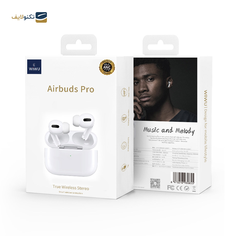 هندزفری بلوتوثی ویوو مدل Airbuds Pro ANC نویز کنسلینگ - WIWU Airbuds Pro ANC Bluetooth Earphone