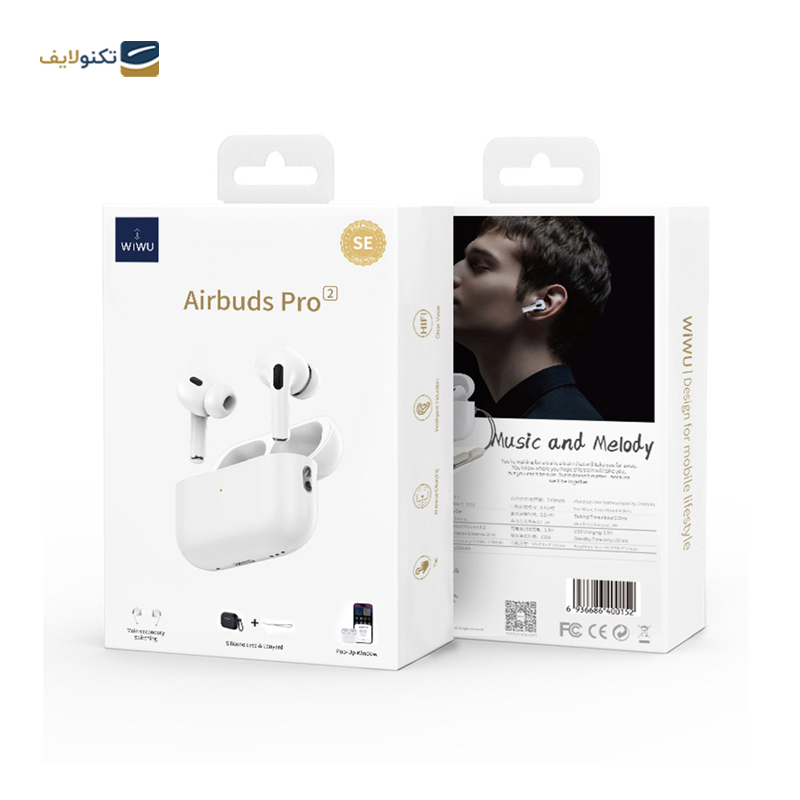 هندزفری بلوتوثی ویوو مدل AirBuds Pro 2 SE نویز کنسلینگ - WIWU AirBuds Pro 2 SE Bluetooth Earphone