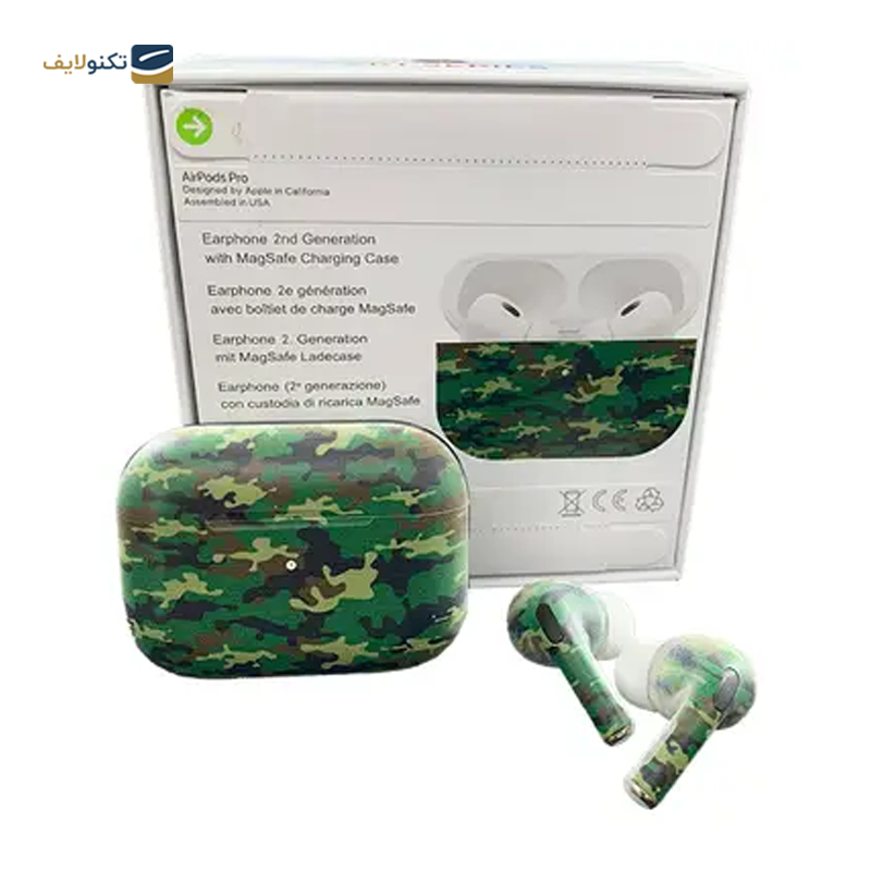 هندزفری بلوتوثی مدل (AirPod Pro 2 Art Series (Brown Camouflage - طرح اپل - AirPod Pro 2 Art Series Handsfree