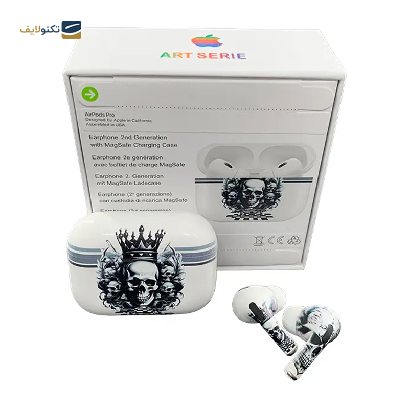هندزفری بلوتوثی مدل (AirPod Pro 2 Art Series (Skull - طرح اپل - AirPod Pro 2 Art Series Handsfree