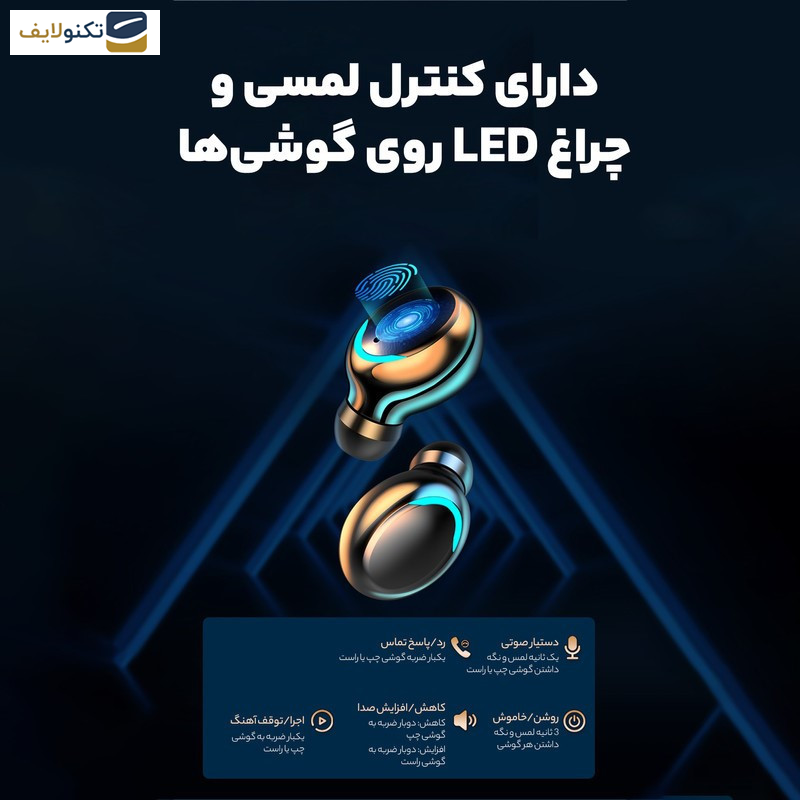 هندزفری بلوتوثی مدل F10-BT5.0 - 