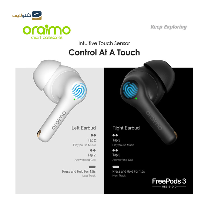  هندزفری بی سیم اُرایمو مدل AK BUDS 3 FREE SWS - Oraimo AK BUDS 3 FREE SWS  Wireless Headphone