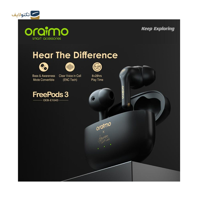  هندزفری بی سیم اُرایمو مدل AK BUDS 3 FREE SWS - Oraimo AK BUDS 3 FREE SWS  Wireless Headphone