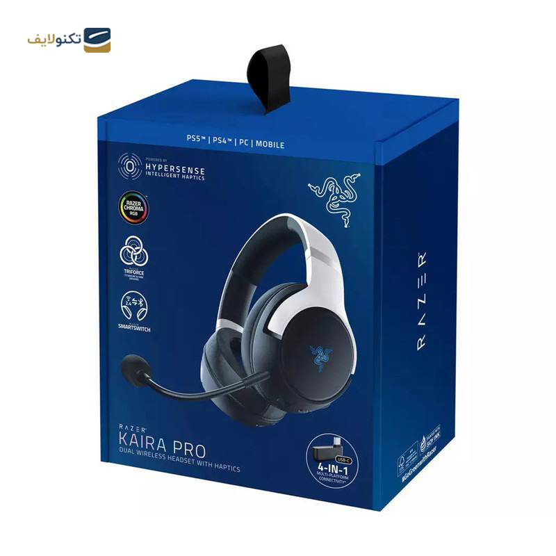 هدفون بی سیم گیمینگ ریزر مدل Kaira Pro for PlayStation - Kaira Pro for PlayStation 5