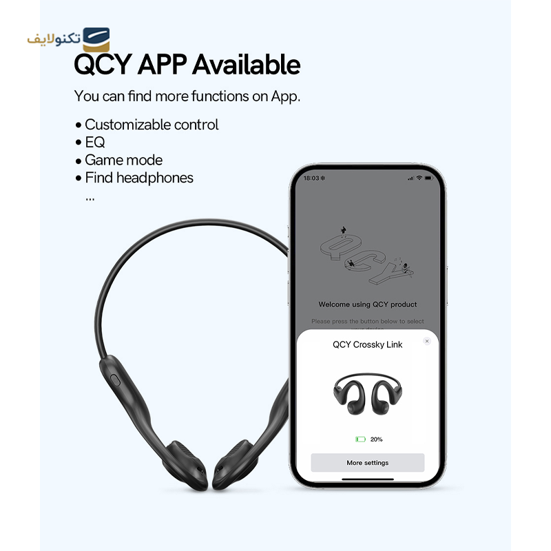 هندزفری بلوتوثی القایی کیو سی وای مدل Crossky Link - QCY Crossky Link Wireless Earphone