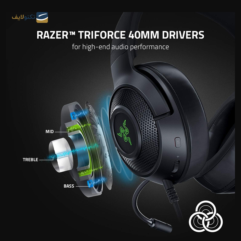 هدفون با سیم گیمینگ ریزر مدل Kraken V3 X - Razer Kraken V3 X Razer Headset