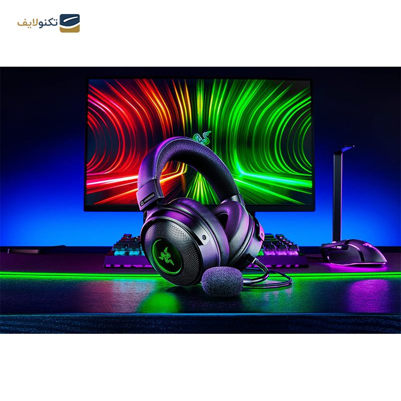 هدفون با سیم گیمینگ ریزر مدل Kraken V3 HyperSense - Razer Kraken V3 HyperSense Razer Headset