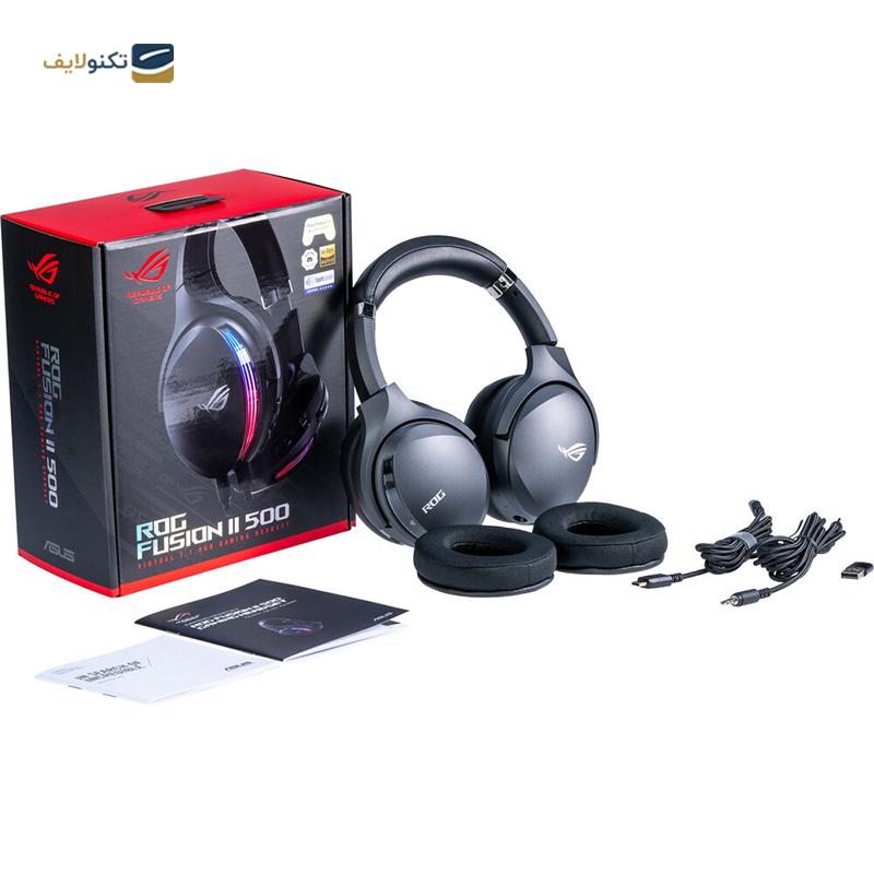 هدفون گیمینگ با سیم ایسوس مدل ROG STRIX Fusion II 500 - Asus ROG STRIX Fusion II 500 Wired Gaming Headset