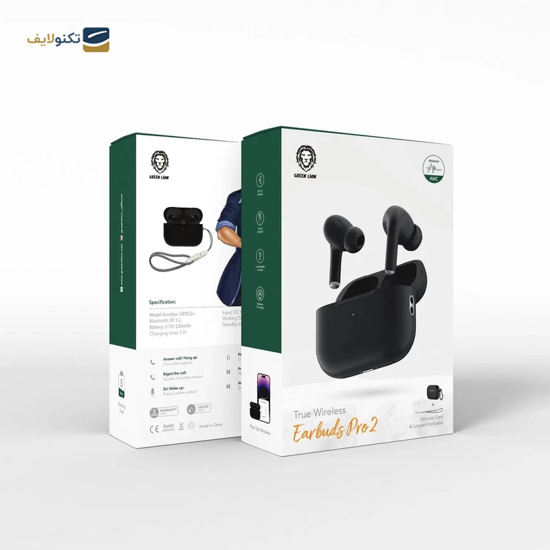 هندزفری بلوتوثی گرین لاین مدل Earbuds Pro 2 - Green Lion TWS Earbuds Pro 2