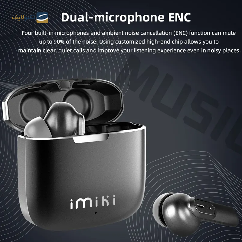 هندزفری بلوتوثی ایمیکی مدل MT2 - Imiki MT2 bluetooth Earbuds