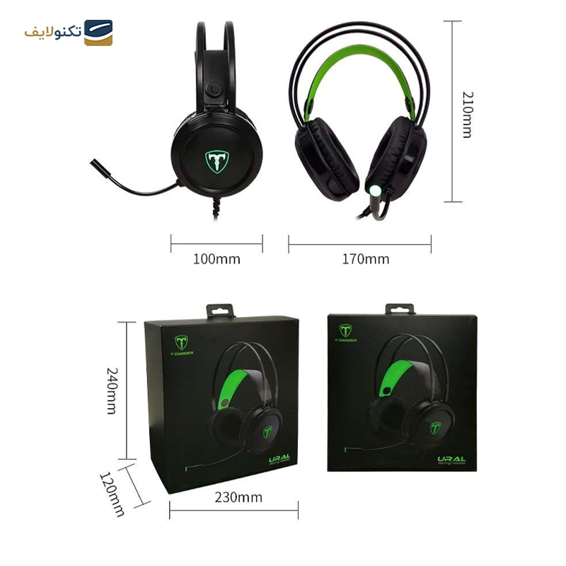 هدفون گیمینگ تی دگر مدل Ural T-RGH202 - T-DAGGER Ural T-RGH202 Gaming Headphone