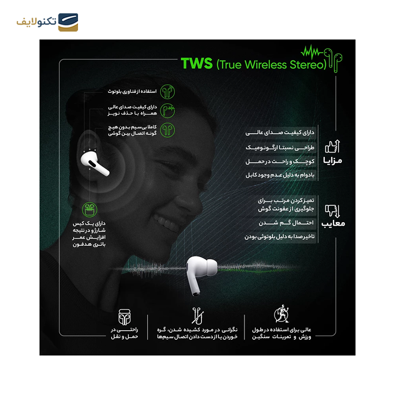 هندزفری بلوتوثی اورایمو مدل OEB-E02D - Oraimo OEB-E02D Bluetooth TWS Handsfree