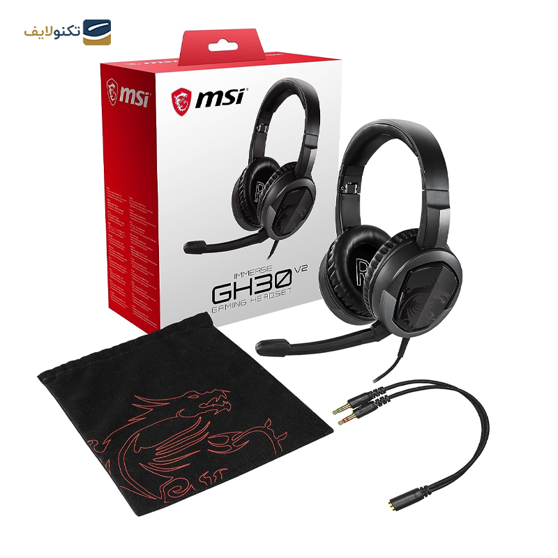 هدفون گیمینگ ام اس آی مدل IMMERSE GH30 - MSI IMMERSE GH30 Gaming Headphone