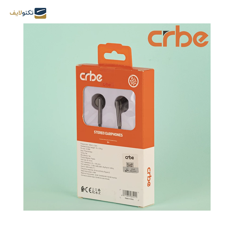 هندزفری سیمی کربی مدل BE-E102 - Crbe BE-E102 Wired headphone