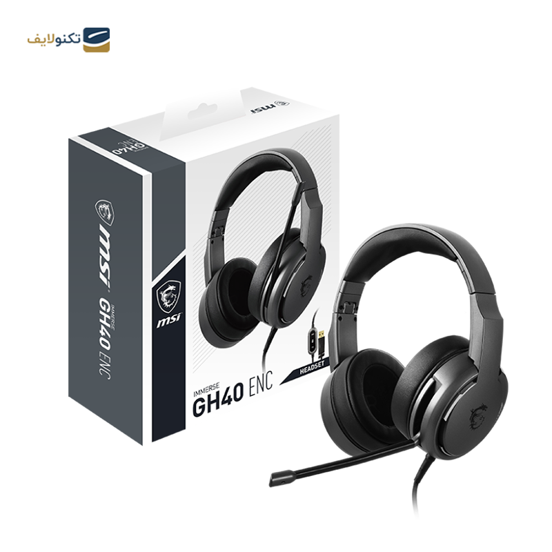 هدفون گیمینگ ام اس آی مدل IMMERSE GH40 ENC - MSI IMMERSE GH40 ENC Gaming Headphone