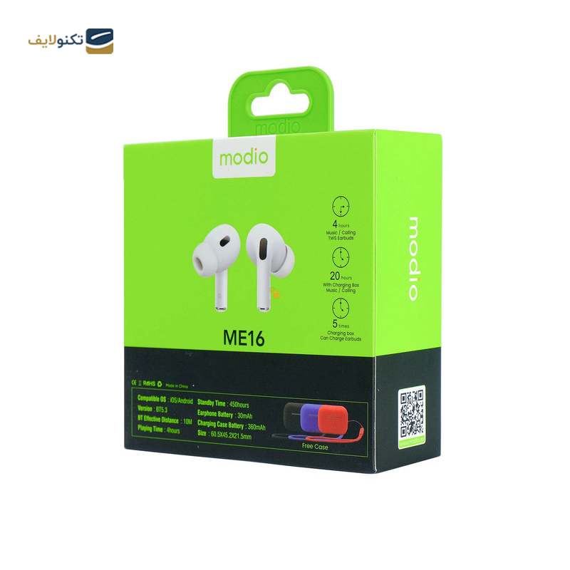 هندزفری بلوتوثی مودیو مدل ME16 - Modio ME16 Bluetooth Earbuds