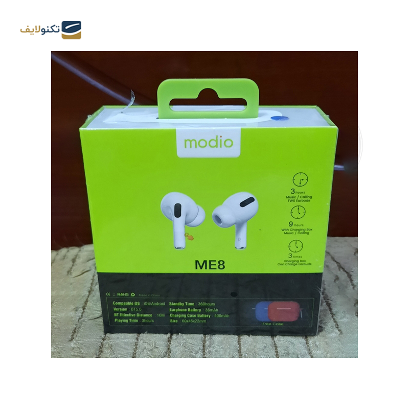 هندزفری بلوتوثی مودیو مدل ME8 - Modio ME8 bluetooth Earbuds