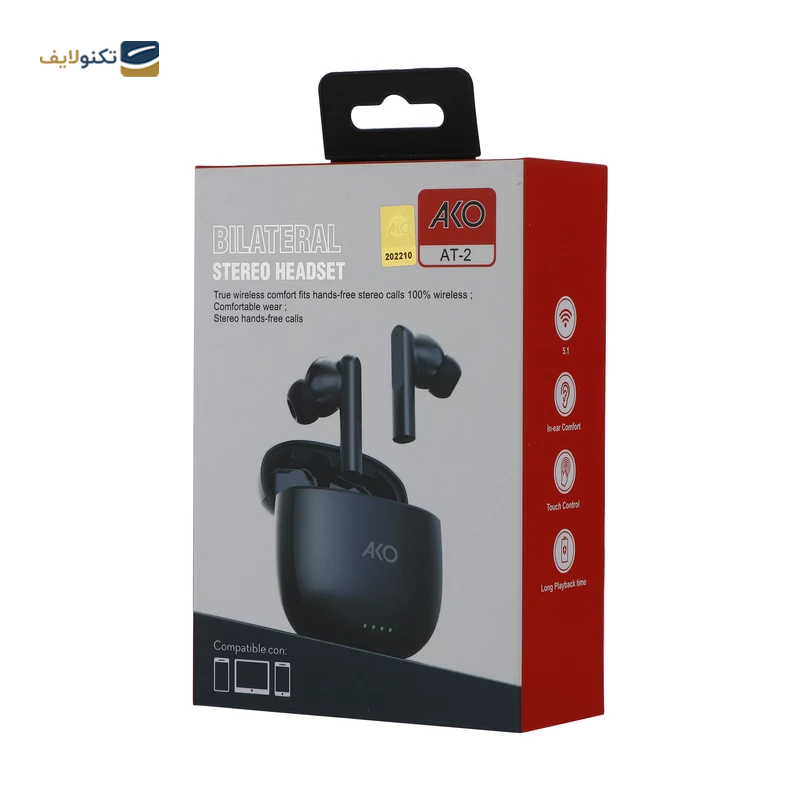 هندزفری بلوتوثی آکو مدل AT- 2 - ACO AT- 2 Bluetooth Earbuds