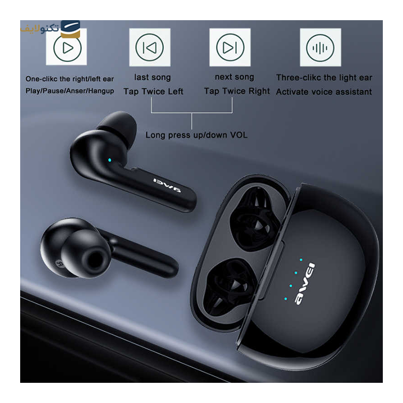 هندزفری بلوتوثی اوی مدل T15 - Awei T15 Bluetooth Earbuds